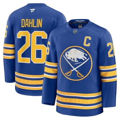 Rasmus Dahlin Buffalo Sabres Fanatics Premium Jersey with Captain's Patch - Royal
